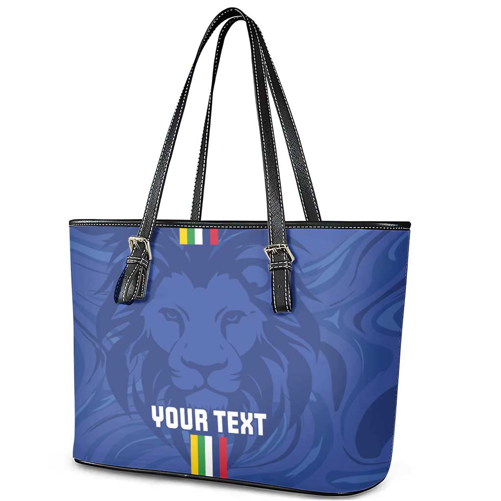 Custom Central African Republic Football Leather Tote Bag Allez Les Fauves