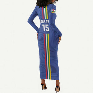 Custom Central African Republic Football Long Sleeve Bodycon Dress Allez Les Fauves LT15