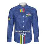Custom Central African Republic Football Long Sleeve Button Shirt Allez Les Fauves