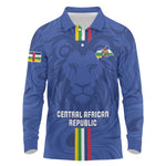 Custom Central African Republic Football Long Sleeve Polo Shirt Allez Les Fauves