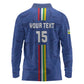 Custom Central African Republic Football Long Sleeve Polo Shirt Allez Les Fauves