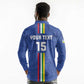 Custom Central African Republic Football Long Sleeve Polo Shirt Allez Les Fauves
