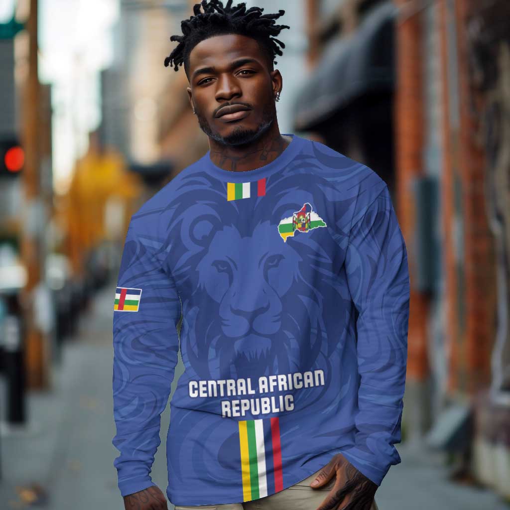 Custom Central African Republic Football Long Sleeve Shirt Allez Les Fauves