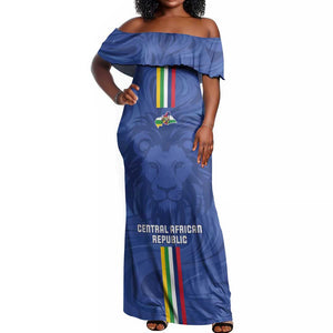 Custom Central African Republic Football Off Shoulder Maxi Dress Allez Les Fauves