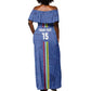 Custom Central African Republic Football Off Shoulder Maxi Dress Allez Les Fauves
