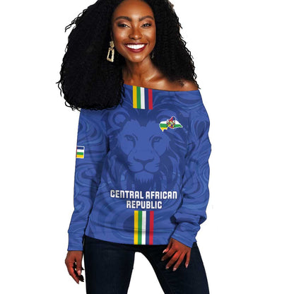 Custom Central African Republic Football Off Shoulder Sweater Allez Les Fauves
