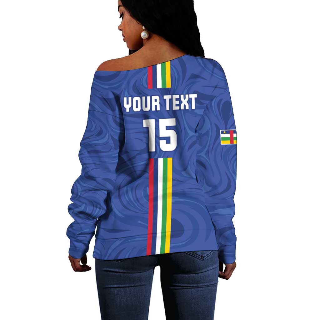 Custom Central African Republic Football Off Shoulder Sweater Allez Les Fauves