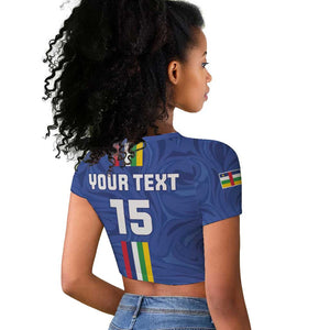 Custom Central African Republic Football Raglan Cropped T shirt Allez Les Fauves