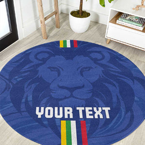 Custom Central African Republic Football Round Carpet Allez Les Fauves