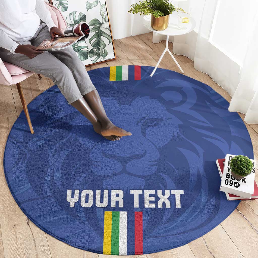Custom Central African Republic Football Round Carpet Allez Les Fauves