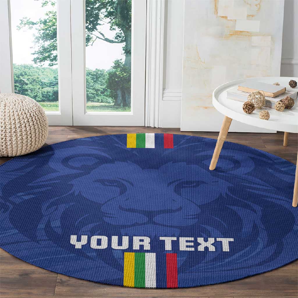 Custom Central African Republic Football Round Carpet Allez Les Fauves