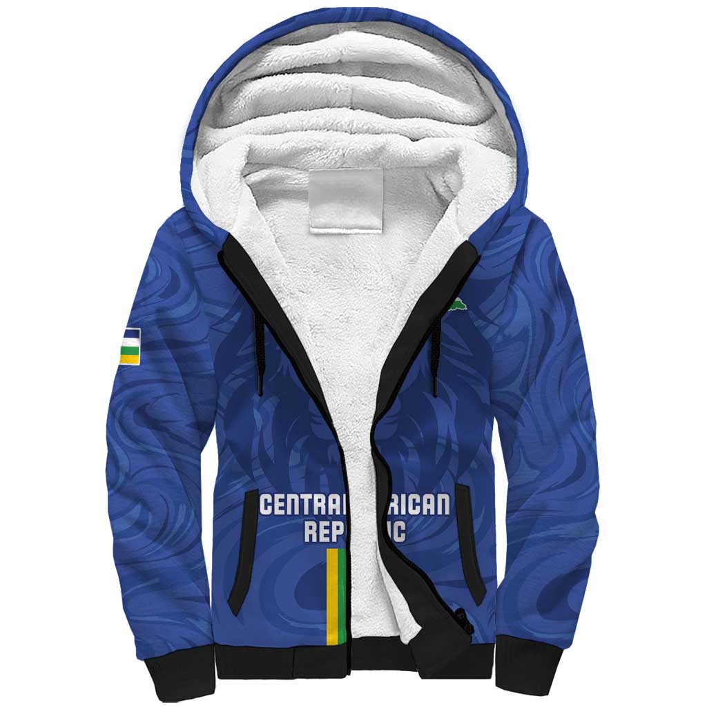Custom Central African Republic Football Sherpa Hoodie Allez Les Fauves