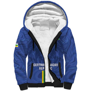 Custom Central African Republic Football Sherpa Hoodie Allez Les Fauves