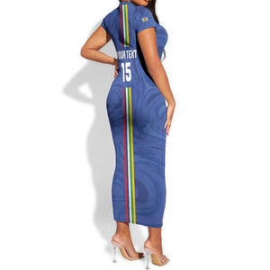 Custom Central African Republic Football Short Sleeve Bodycon Dress Allez Les Fauves LT15