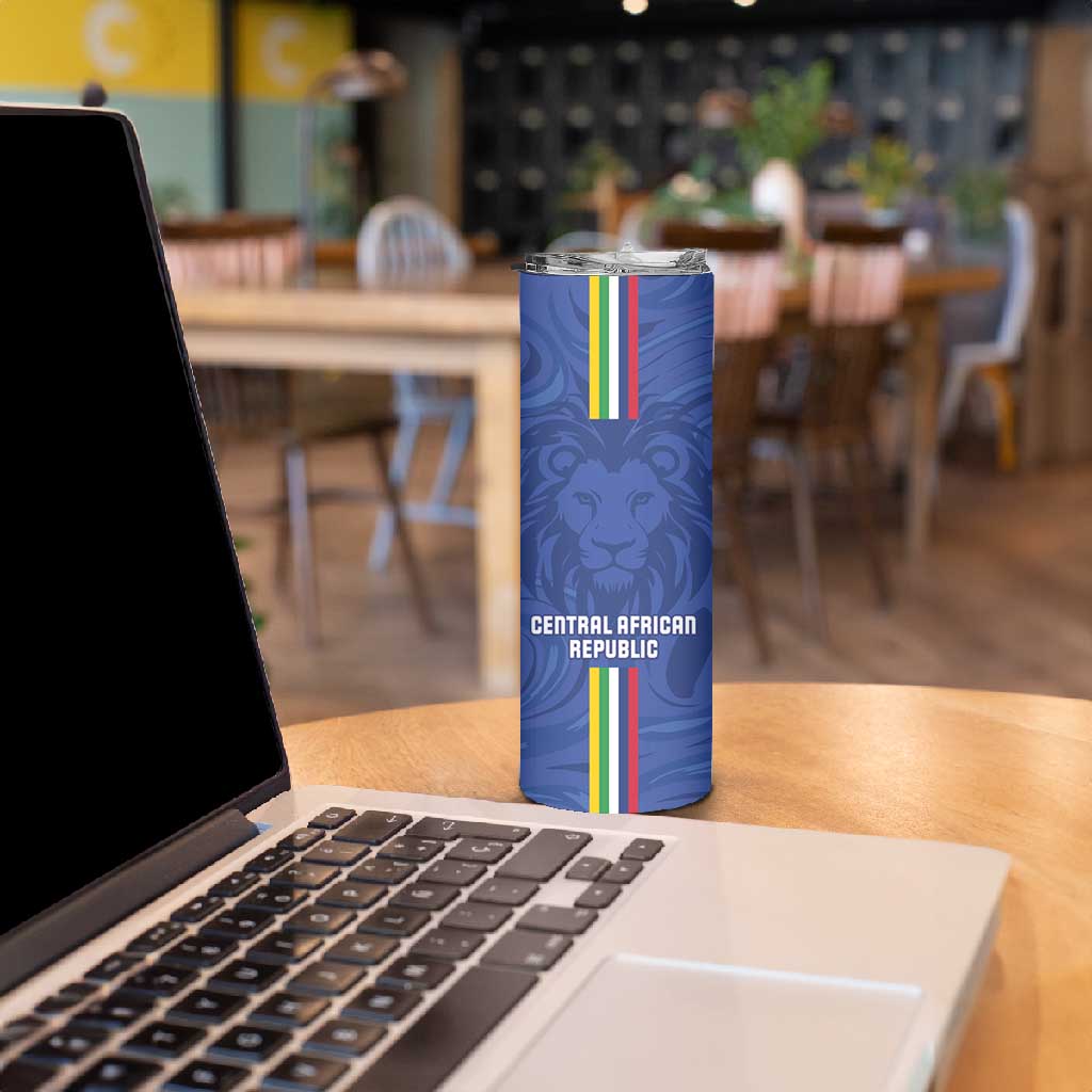 Custom Central African Republic Football Skinny Tumbler Allez Les Fauves