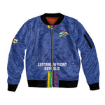 Custom Central African Republic Football Sleeve Zip Bomber Jacket Allez Les Fauves