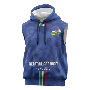 Custom Central African Republic Football Sleeveless Hoodie Allez Les Fauves - African Pride