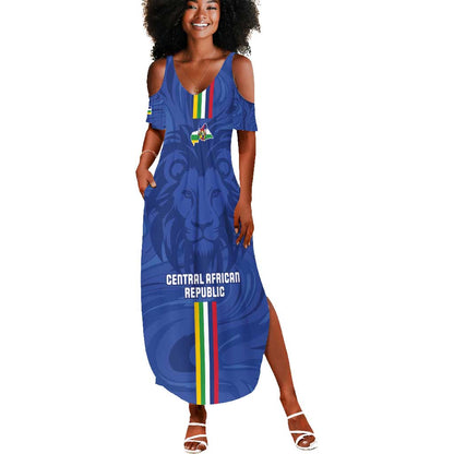 Custom Central African Republic Football Summer Maxi Dress Allez Les Fauves