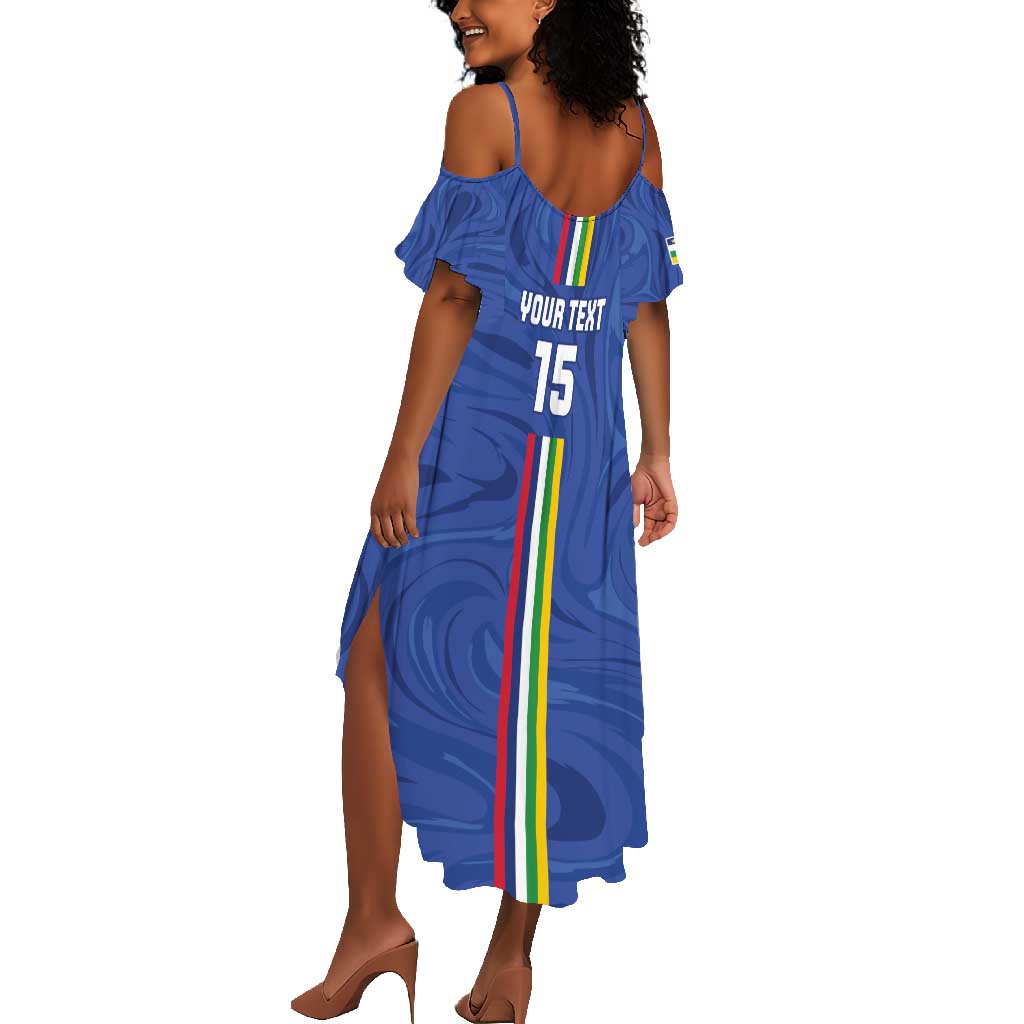 Custom Central African Republic Football Summer Maxi Dress Allez Les Fauves
