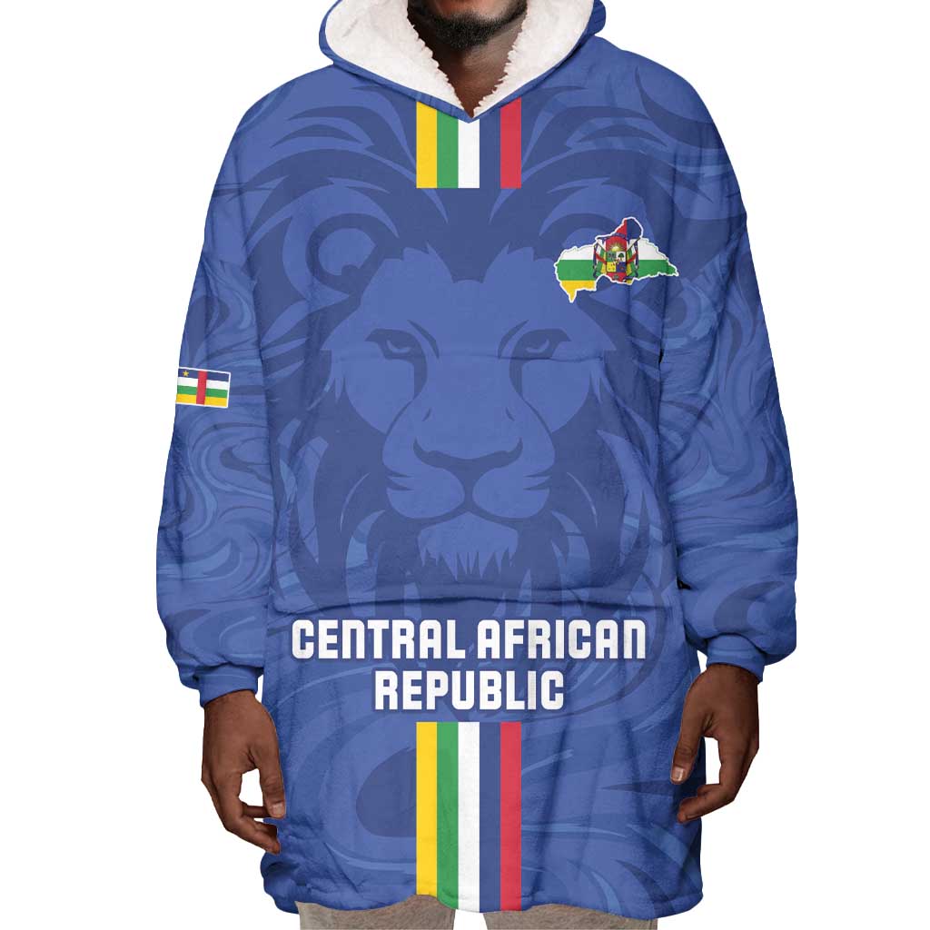 Custom Central African Republic Football Wearable Blanket Hoodie Allez Les Fauves