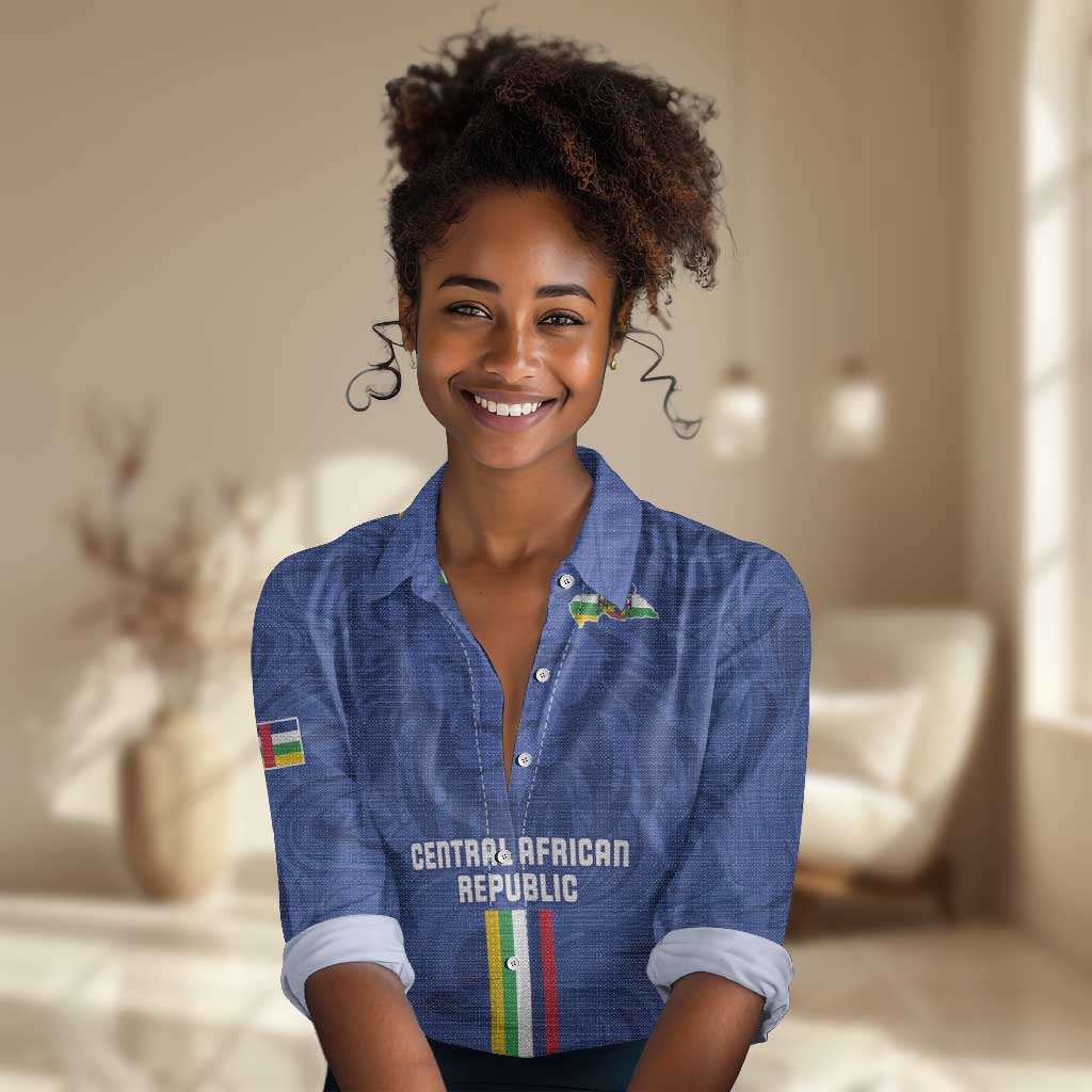 Custom Central African Republic Football Women Casual Shirt Allez Les Fauves