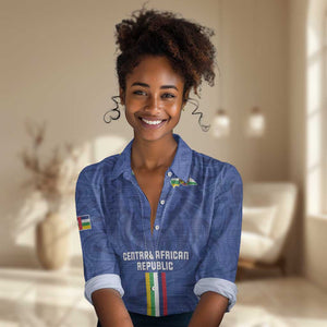 Custom Central African Republic Football Women Casual Shirt Allez Les Fauves