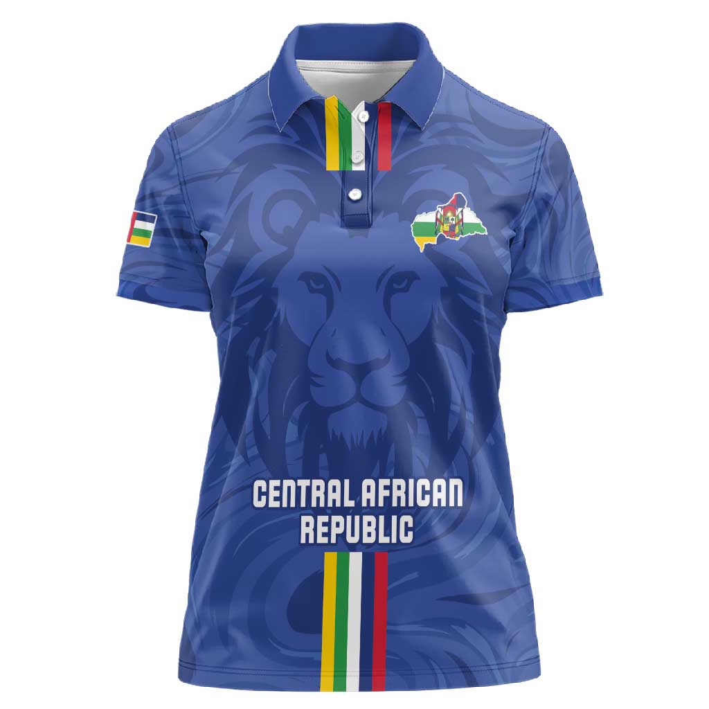 Custom Central African Republic Football Women Polo Shirt Allez Les Fauves