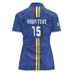 Custom Central African Republic Football Women Polo Shirt Allez Les Fauves