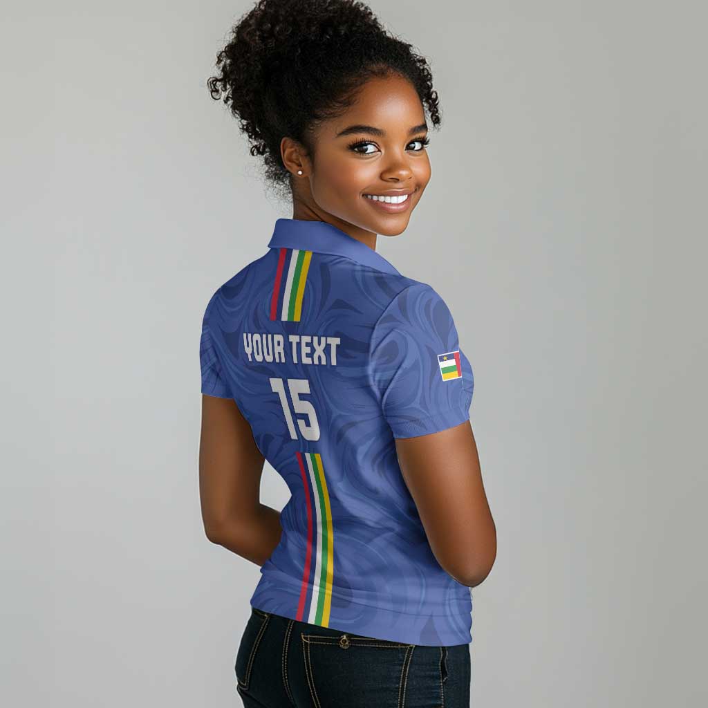 Custom Central African Republic Football Women Polo Shirt Allez Les Fauves