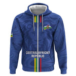 Custom Central African Republic Football Zip Hoodie Allez Les Fauves
