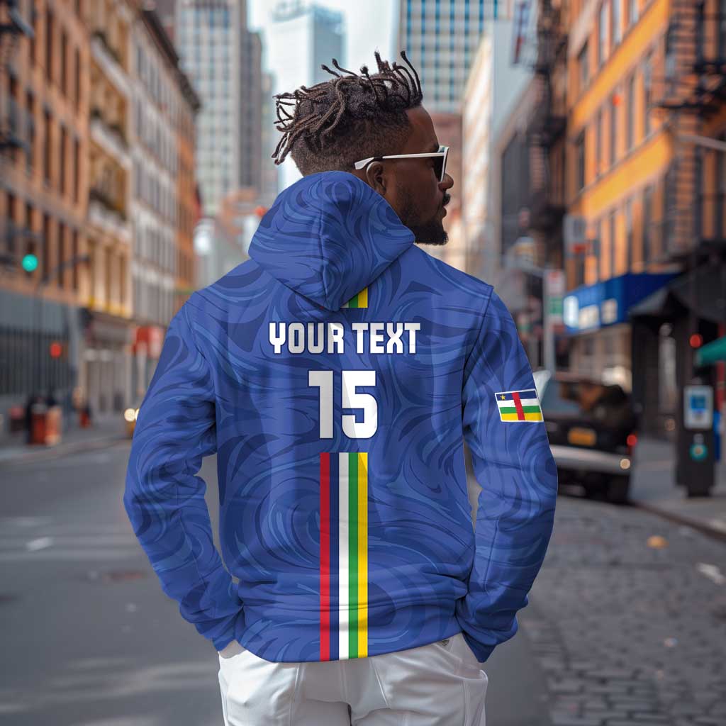 Custom Central African Republic Football Zip Hoodie Allez Les Fauves