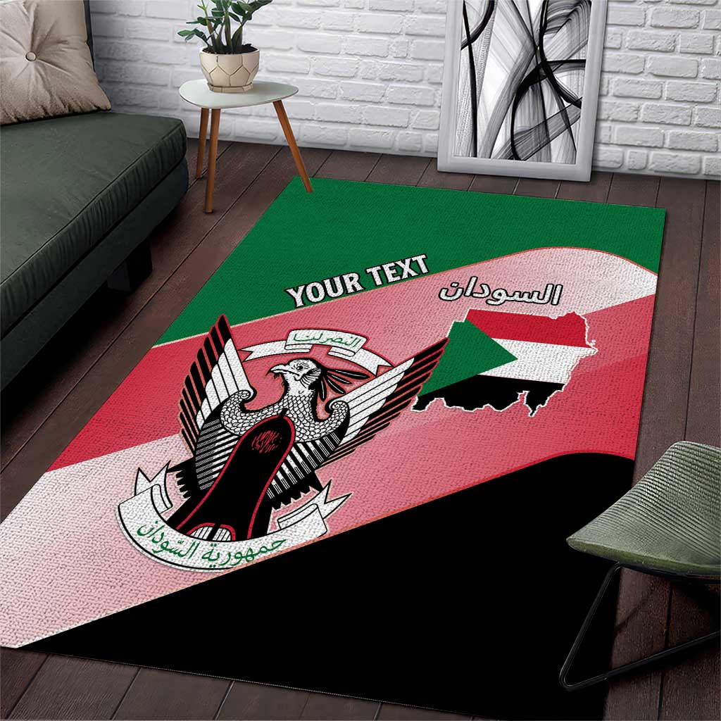 Personalized Sudan Area Rug Coat Of Arms Flag Style
