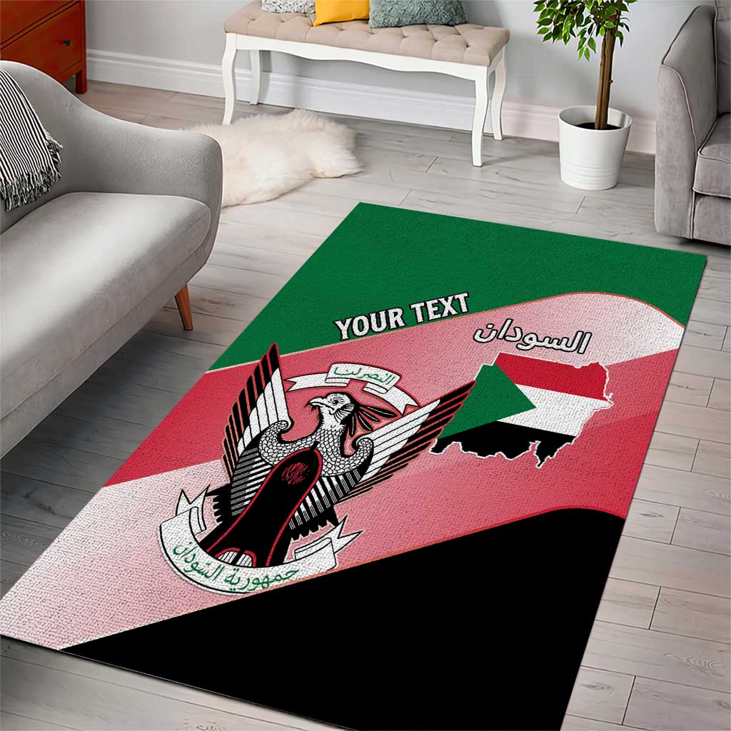 Personalized Sudan Area Rug Coat Of Arms Flag Style