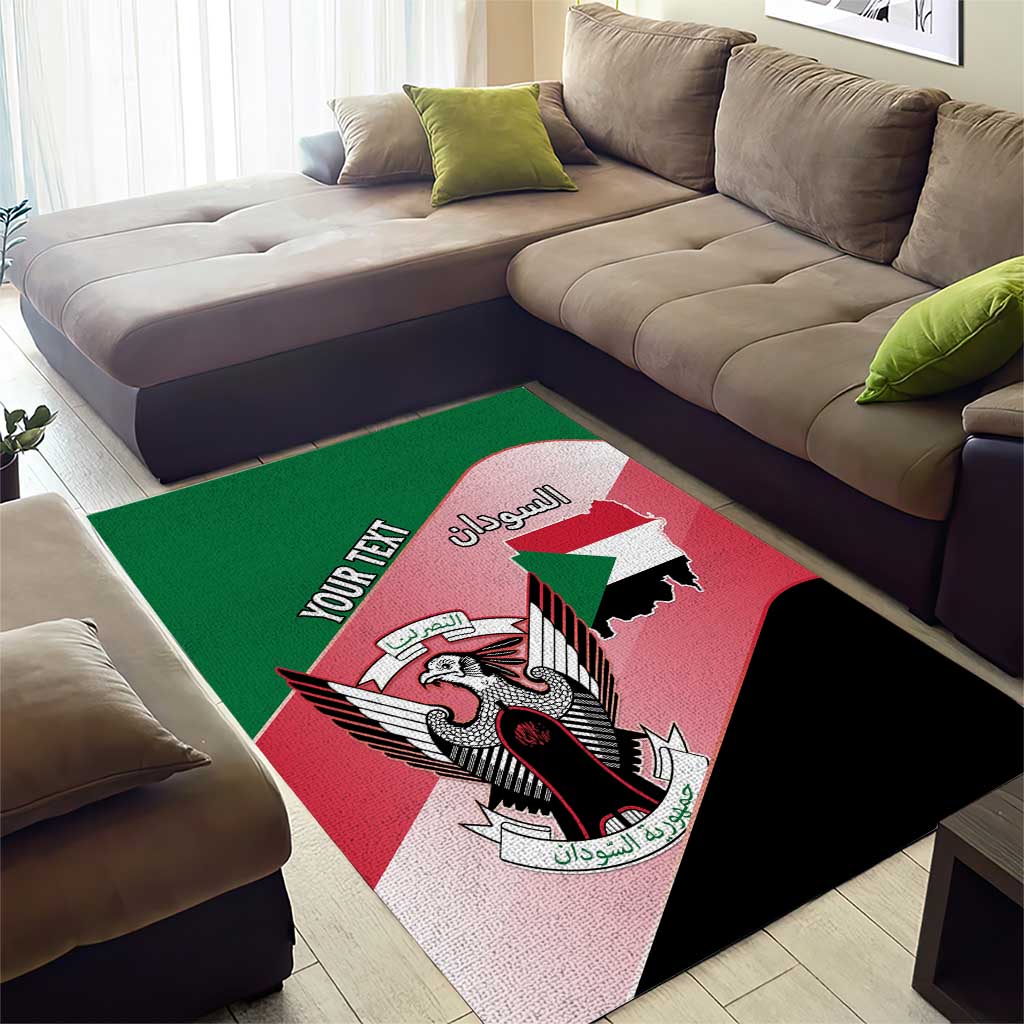 Personalized Sudan Area Rug Coat Of Arms Flag Style