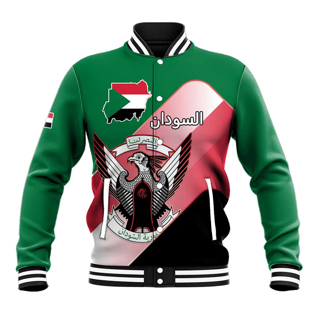 Personalized Sudan Baseball Jacket Coat Of Arms Flag Style