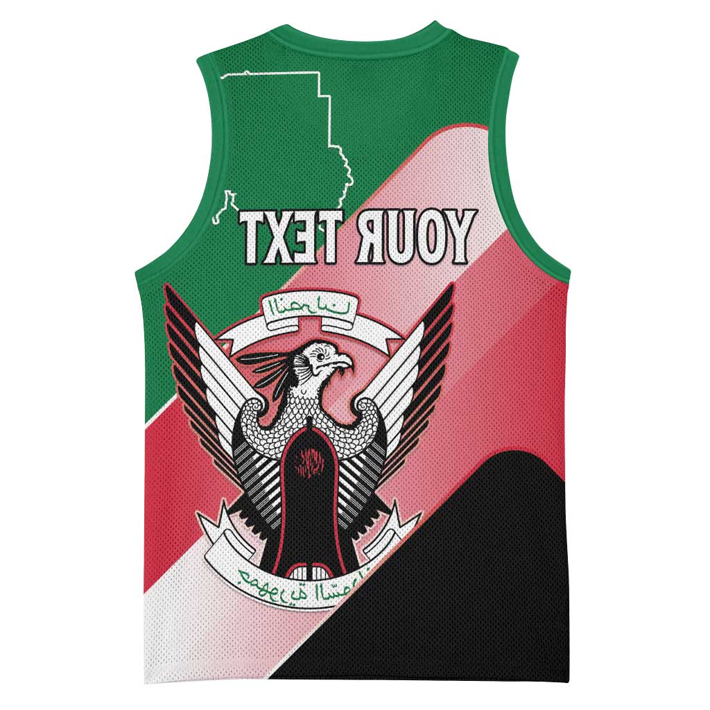 Personalized Sudan Basketball Jersey Coat Of Arms Flag Style - African Pride