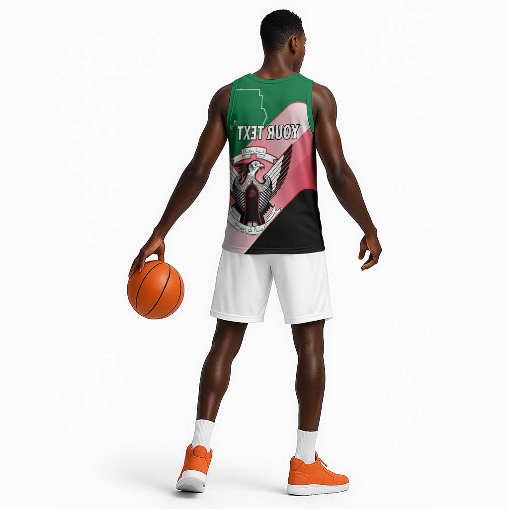 Personalized Sudan Basketball Jersey Coat Of Arms Flag Style - African Pride