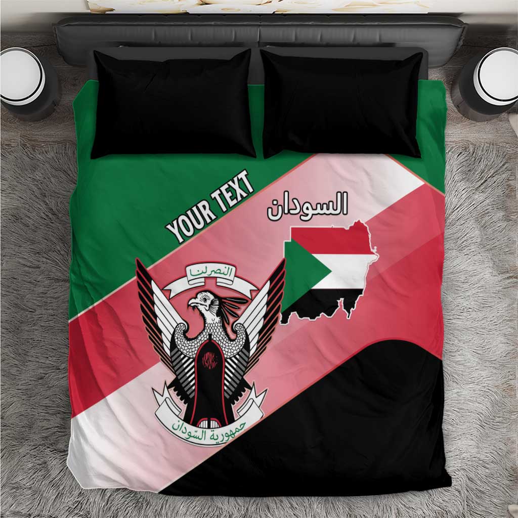 Personalized Sudan Bedding Set Coat Of Arms Flag Style