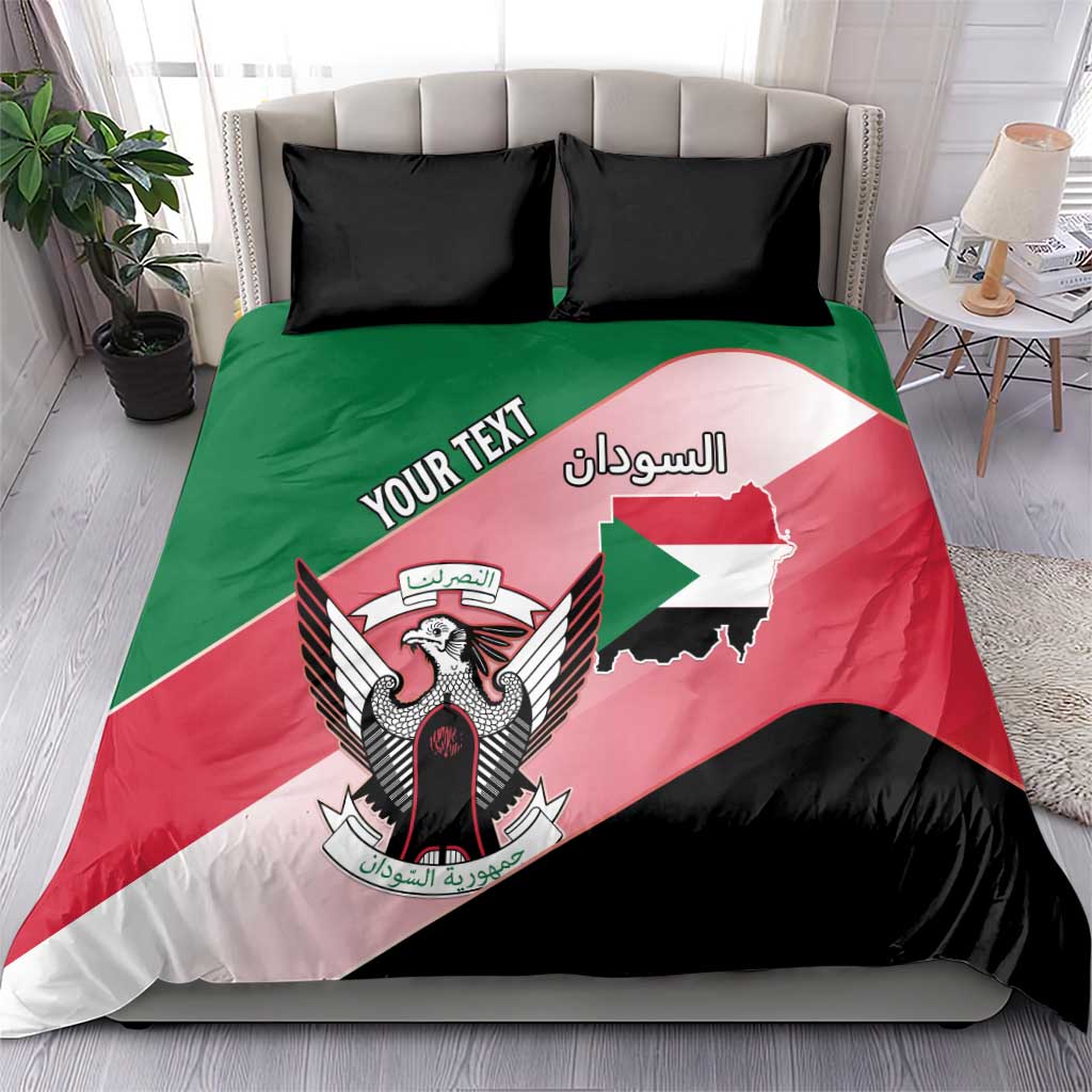 Personalized Sudan Bedding Set Coat Of Arms Flag Style