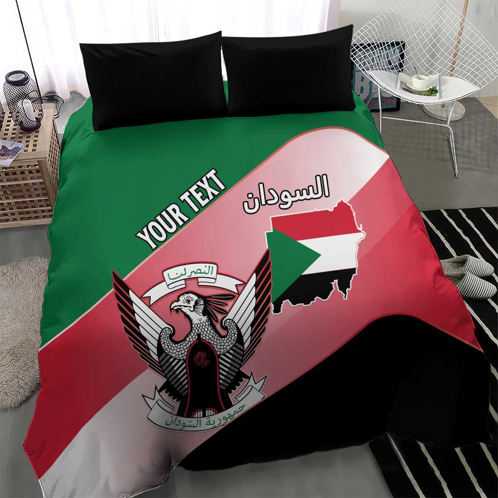 Personalized Sudan Bedding Set Coat Of Arms Flag Style