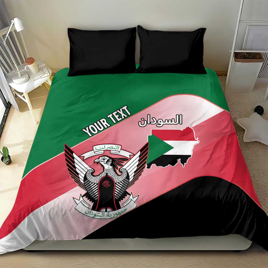 Personalized Sudan Bedding Set Coat Of Arms Flag Style