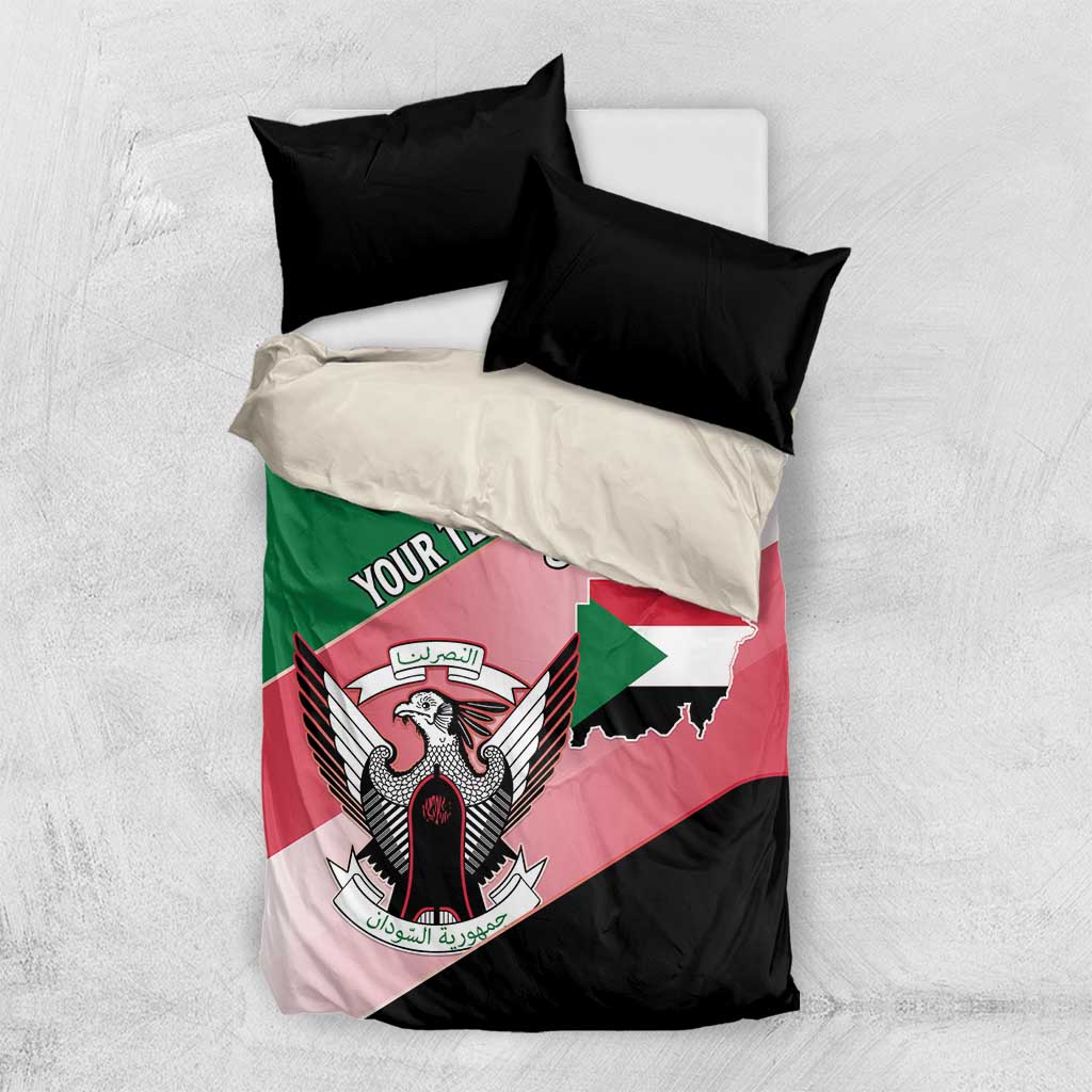 Personalized Sudan Bedding Set Coat Of Arms Flag Style
