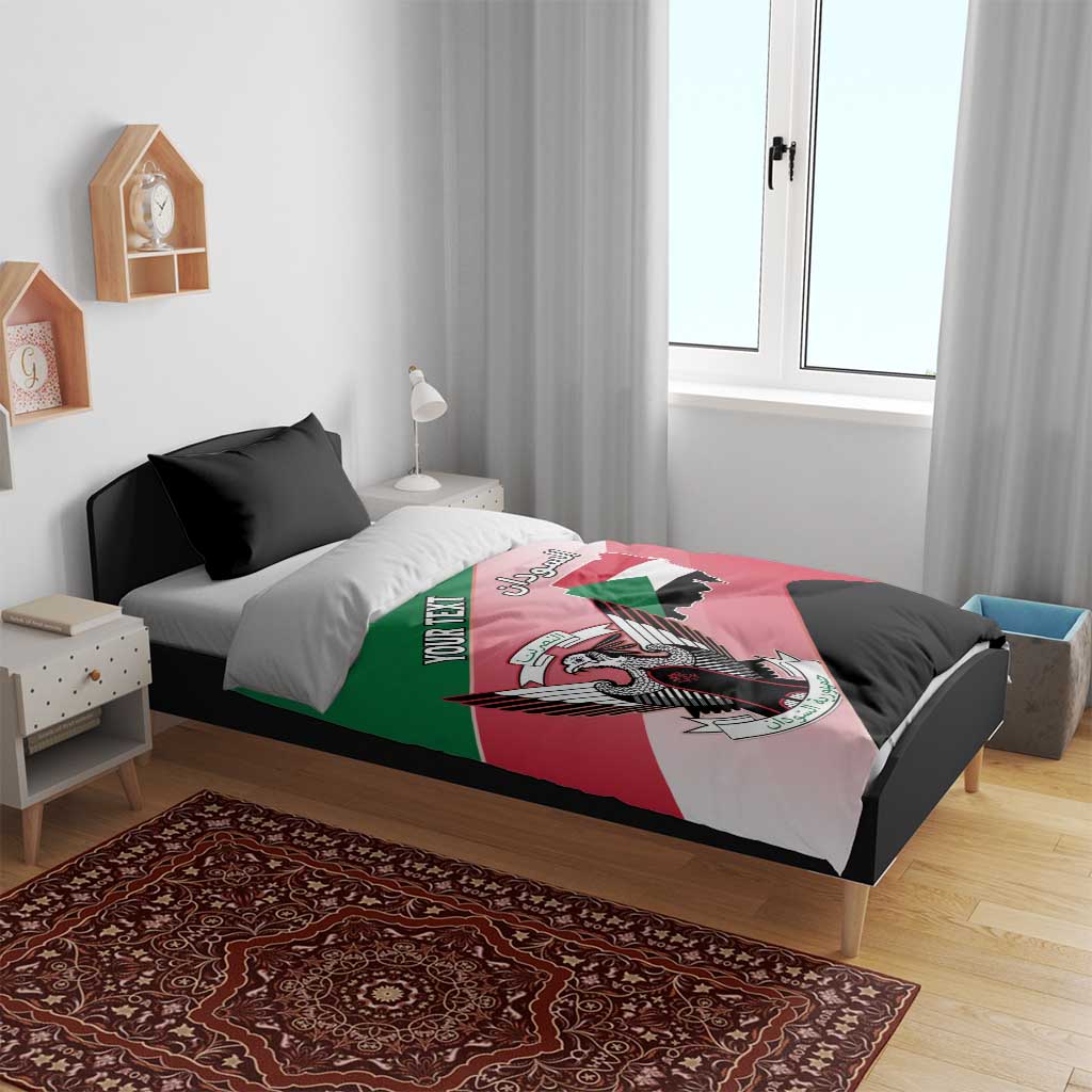 Personalized Sudan Bedding Set Coat Of Arms Flag Style