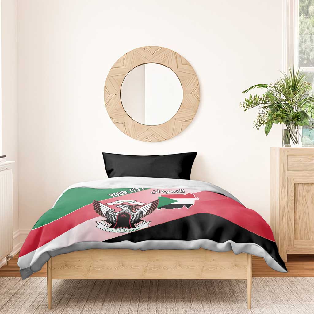 Personalized Sudan Bedding Set Coat Of Arms Flag Style