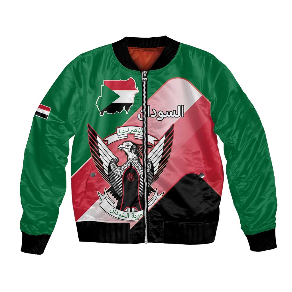 Personalized Sudan Bomber Jacket Coat Of Arms Flag Style