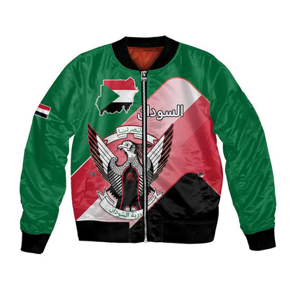 Personalized Sudan Bomber Jacket Coat Of Arms Flag Style