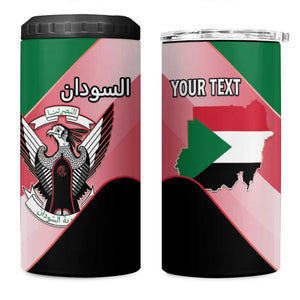 Personalized Sudan 4 in 1 Can Cooler Tumbler Coat Of Arms Flag Style