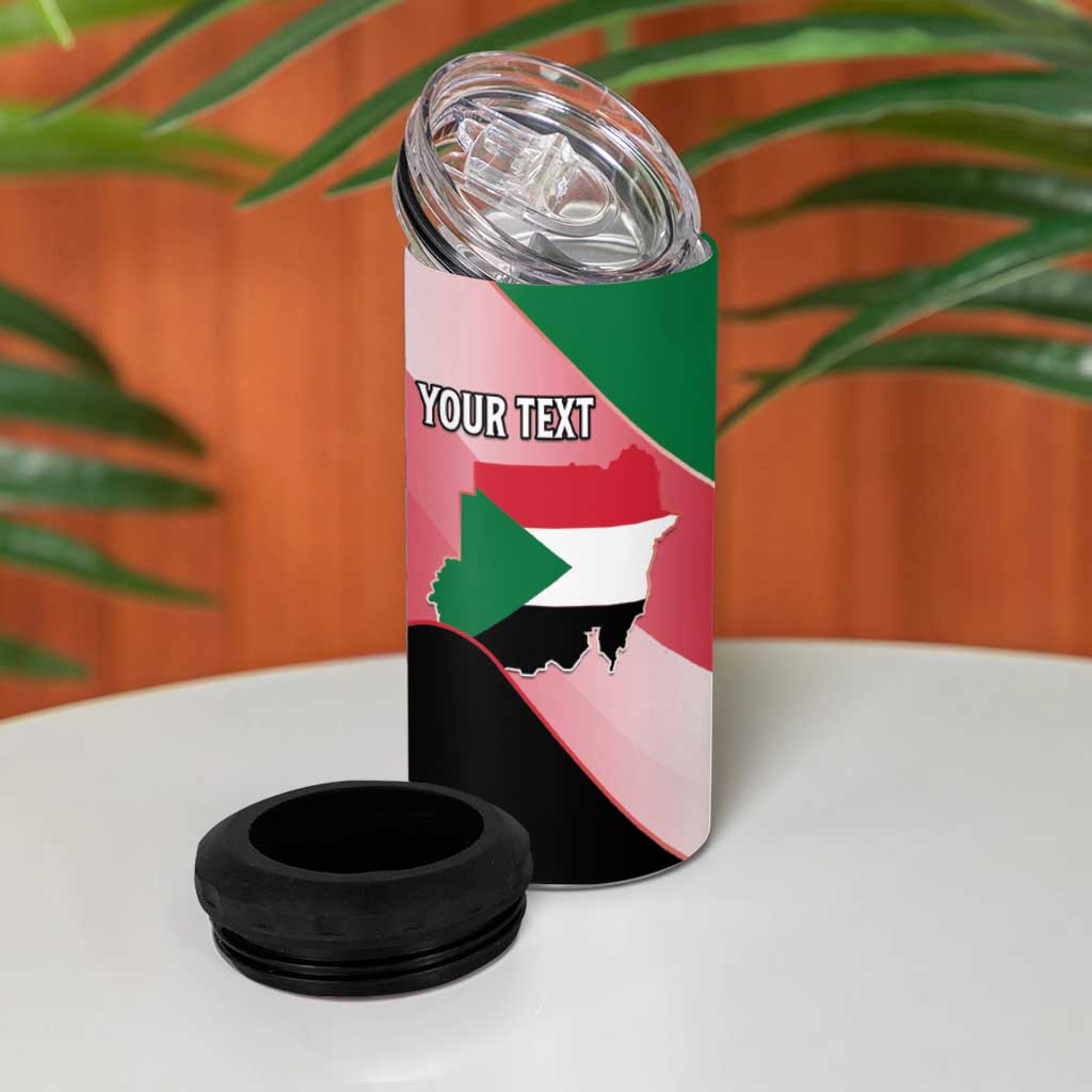 Personalized Sudan 4 in 1 Can Cooler Tumbler Coat Of Arms Flag Style