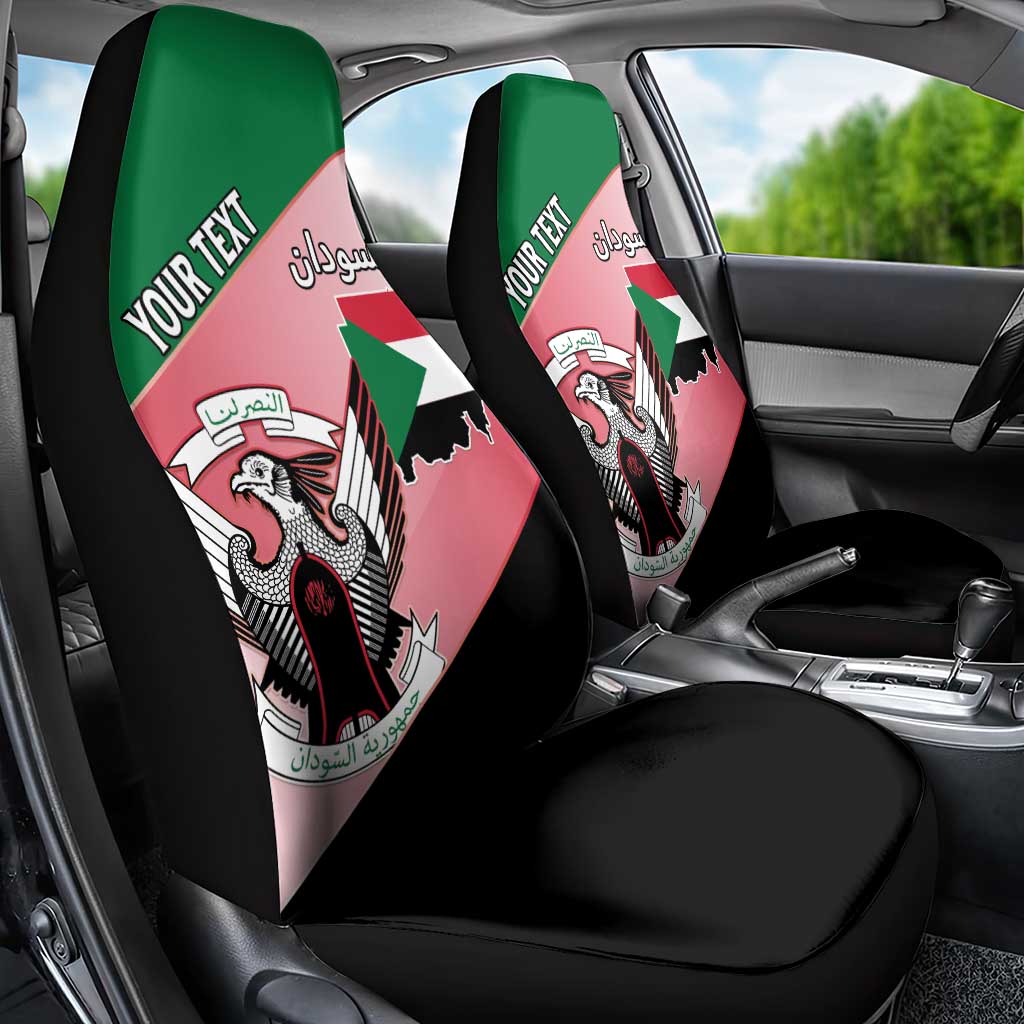 Personalized Sudan Car Seat Cover Coat Of Arms Flag Style