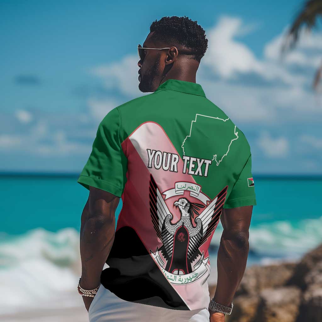 Personalized Sudan Hawaiian Shirt Coat Of Arms Flag Style